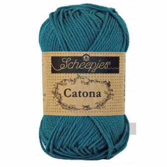 Haakgaren 400 PETROL BLUE Scheepjes Catona 10 gram