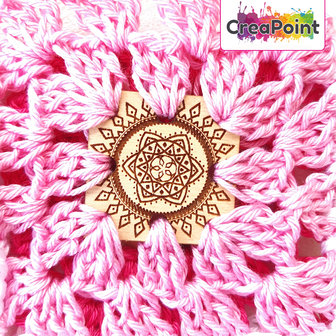 SQUARES HOUT MANDALA 36 mm. GRANNY SQUARES