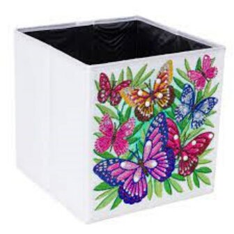 Crystal Art Foldable Storage Box &reg; Beautiful butterflies(30x30 cm/partial)