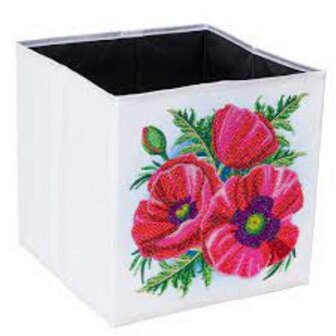 Crystal Art Foldable Storage Box &reg; Pretty Poppies (30x30cm/partial)