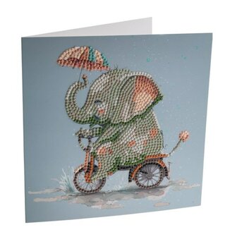 Crystal Art Card: Elephant (18x18 cm)
