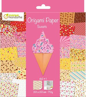 Origami papier SWEETS, 60 vel 70g 20 x 20 cm - met motief 