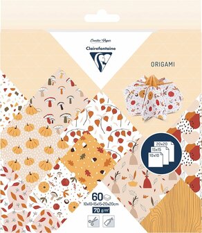 Origami papier AUTUMN , set met 3 maten 60 vel 70g - met motief