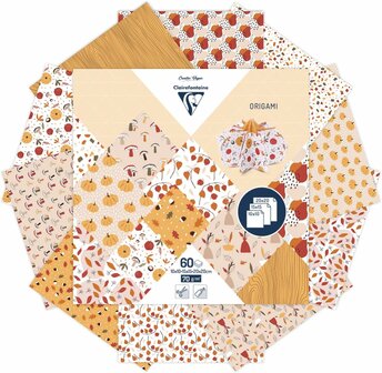 Origami papier AUTUMN , set met 3 maten 60 vel 70g - met motief