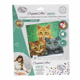 Crystal Card Kit &reg; Cat Portrait (18x18 cm)