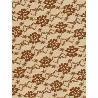 Decopatch papier bruin romantische bloemenprint 