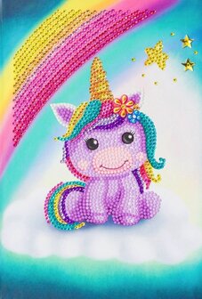 Crystal Art kit&reg; Notebook schrift harde kaft Unicorn Smile 26 x 19 cm 