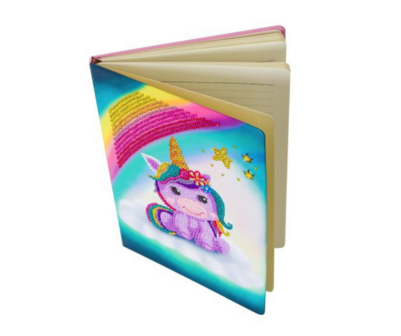 Crystal Art kit&reg; Notebook schrift harde kaft Unicorn Smile 26 x 19 cm 