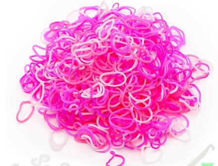 Rainbow Loom 2 Colours Pink - White