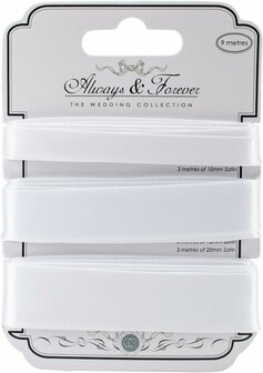 Always &amp; Forever - Elegant Satin Ribbons - White