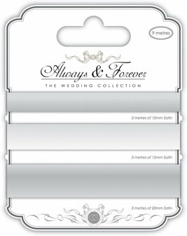 Always and Forever Satin Ribbon - Silver