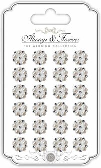 Always &amp; Forever Adhesive Pearls &amp; Rhinestone Cluster