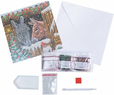 Crystal Card Kit &reg; Winter Donkeys (18x18cm/partial)