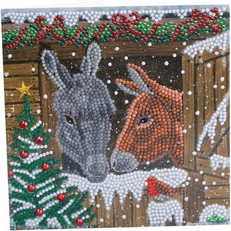 Crystal Card Kit &reg; Winter Donkeys (18x18cm/partial)