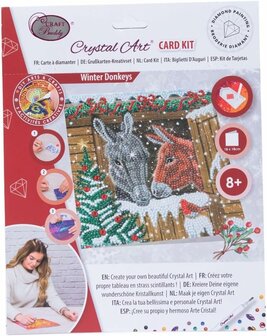 Crystal Card Kit &reg; Winter Donkeys (18x18cm/partial)