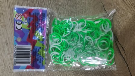 Rainbow Loom 2 Colours Green White