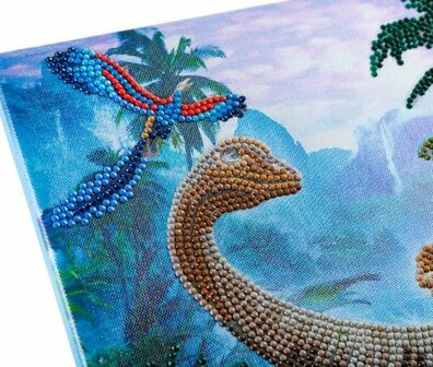  diamond painting Crystal Art kit Jurassic Jungle (partial) 30 x 30 cm 