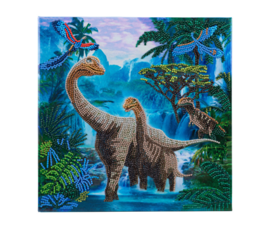  diamond painting Crystal Art kit Jurassic Jungle (partial) 30 x 30 cm 