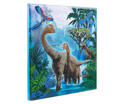  diamond painting Crystal Art kit Jurassic Jungle (partial) 30 x 30 cm 