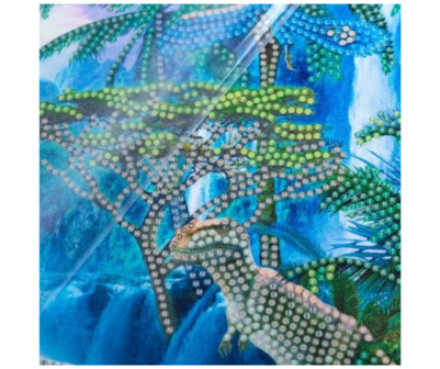  diamond painting Crystal Art kit Jurassic Jungle (partial) 30 x 30 cm 