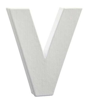 Letter wit V 12 cm