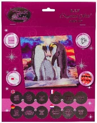 Crystal Card kit diamond painting Penguin Family 18 x 18 cm