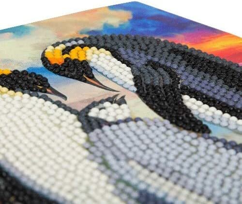 Crystal Card kit diamond painting Penguin Family 18 x 18 cm