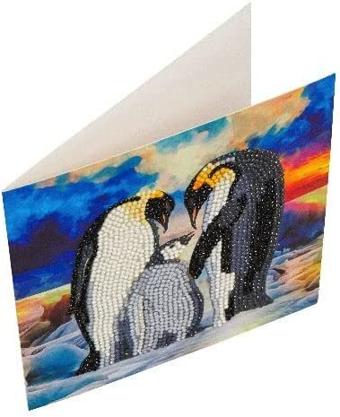 Crystal Card kit diamond painting Penguin Family 18 x 18 cm