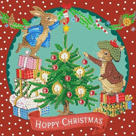 Crystal Card Kit ® Peter Rabbit Hoppy Christmas (18x18cm/partial).