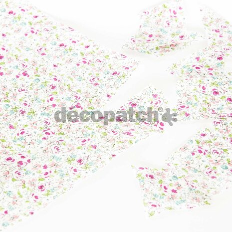 Decopatch papier roze bloemenzee