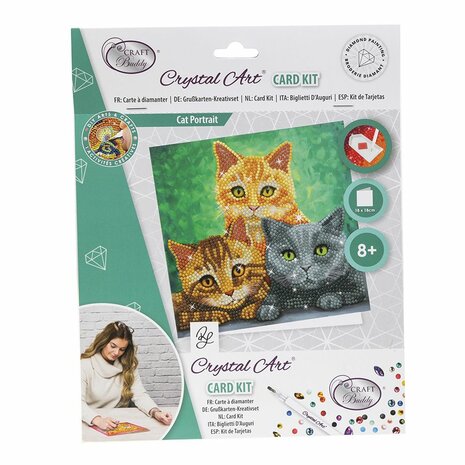 Crystal Card Kit ® Cat Portrait (18x18 cm)