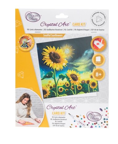 Crystal Card Kit ® Soulful Sunflower (18x18 cm)