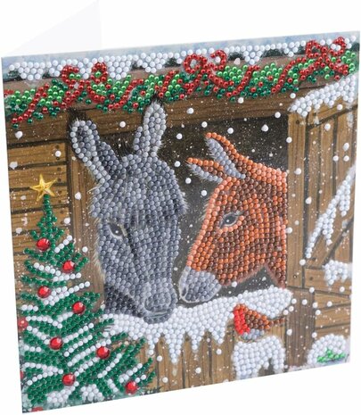 Crystal Card Kit ® Winter Donkeys (18x18cm/partial)