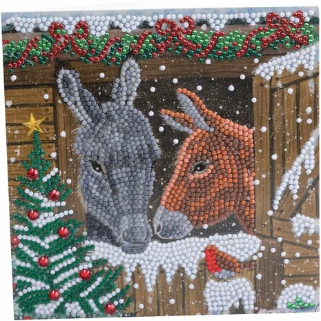 Crystal Card Kit ® Winter Donkeys (18x18cm/partial)