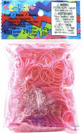 Rainbow Loom Pink Opaque 600 stuks