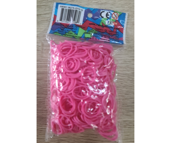 Rainbow Loom Pink Opaque 600 stuks