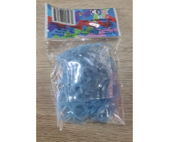 Rainbow Loom Glitter Blue 300 stuks