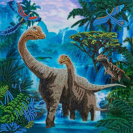  diamond painting Crystal Art kit Jurassic Jungle (partial) 30 x 30 cm 