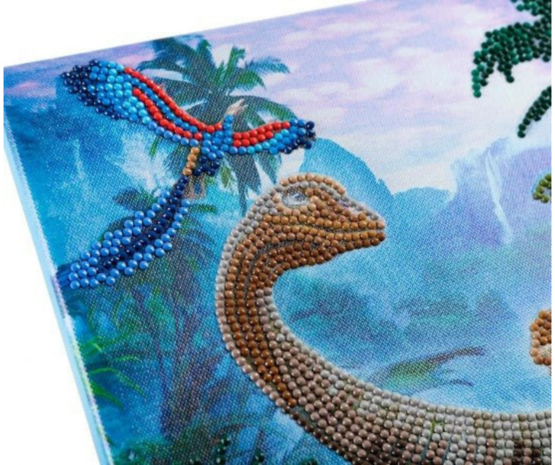  diamond painting Crystal Art kit Jurassic Jungle (partial) 30 x 30 cm 