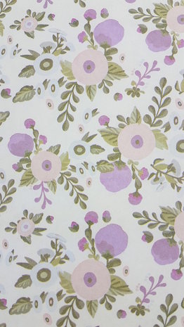 Decoptach papier bloemenprint in pastelkleuren