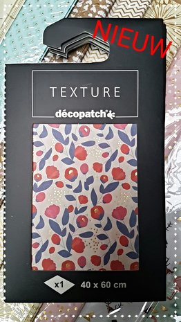 Texture Decopatch papier Rode Bloemen hotfoil XL