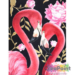 Full 5D Diamond Painting Flamingo's 40 x 50 cm