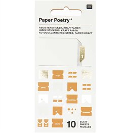 PAPER POETRY STICKERBOOK INDEX TABS KRAFT 10 VELLEN