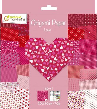 Origami papier LOVE, 60 vel 70g 20 x 20 cm - met motief