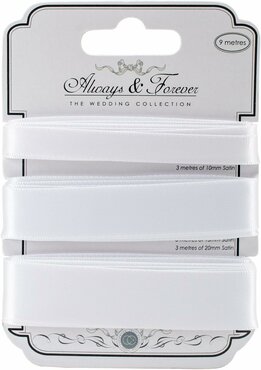 Always & Forever - Elegant Satin Ribbons - White