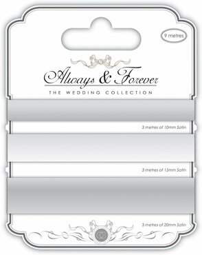 Always & Forever Elegant Satin Ribbon - Silver