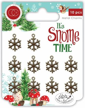 It's Snome Time - Snowflakes Metal Charms