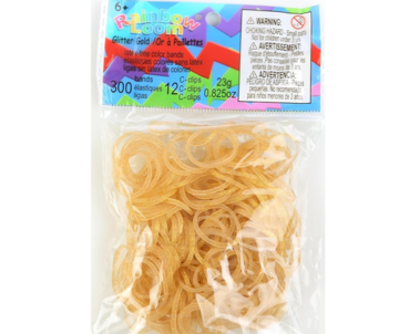 Rainbow Loom Glitter Gold 300 stuks