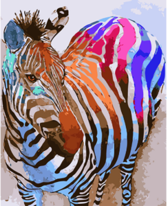 diamond painting hobby zebra met kleuren 40 x 50 cm - CreaPoint